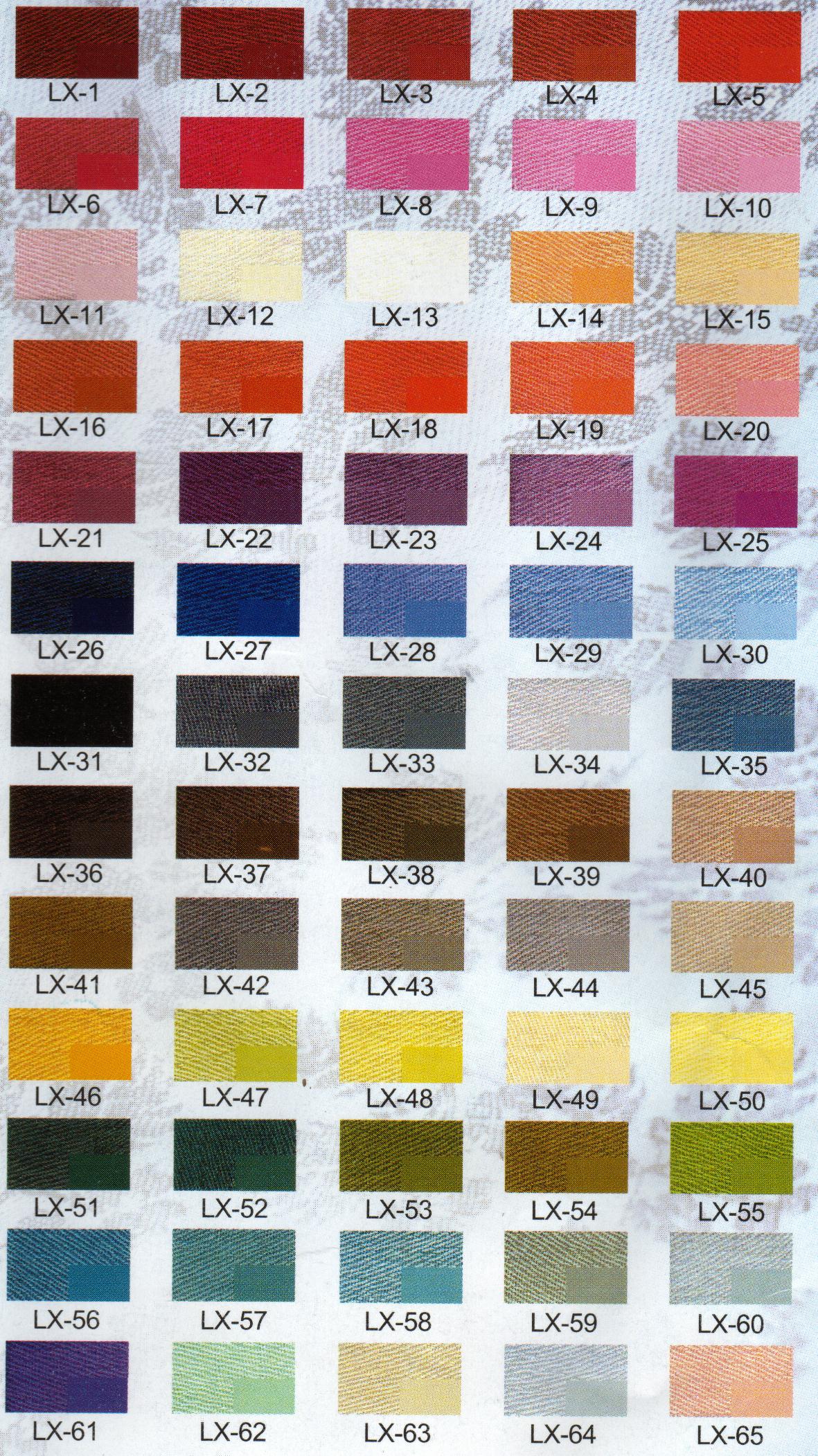 Color Swatch Card With Numbers